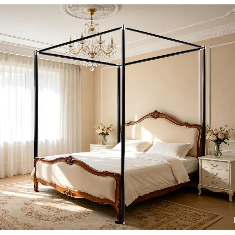 Canopy Bed Frame Metal Queen - Каркас кровати с балдахином из нержавеющей