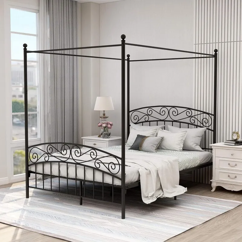 Canopy Bed Frame Metal Queen - Каркас кровати с балдахином Queen Size,