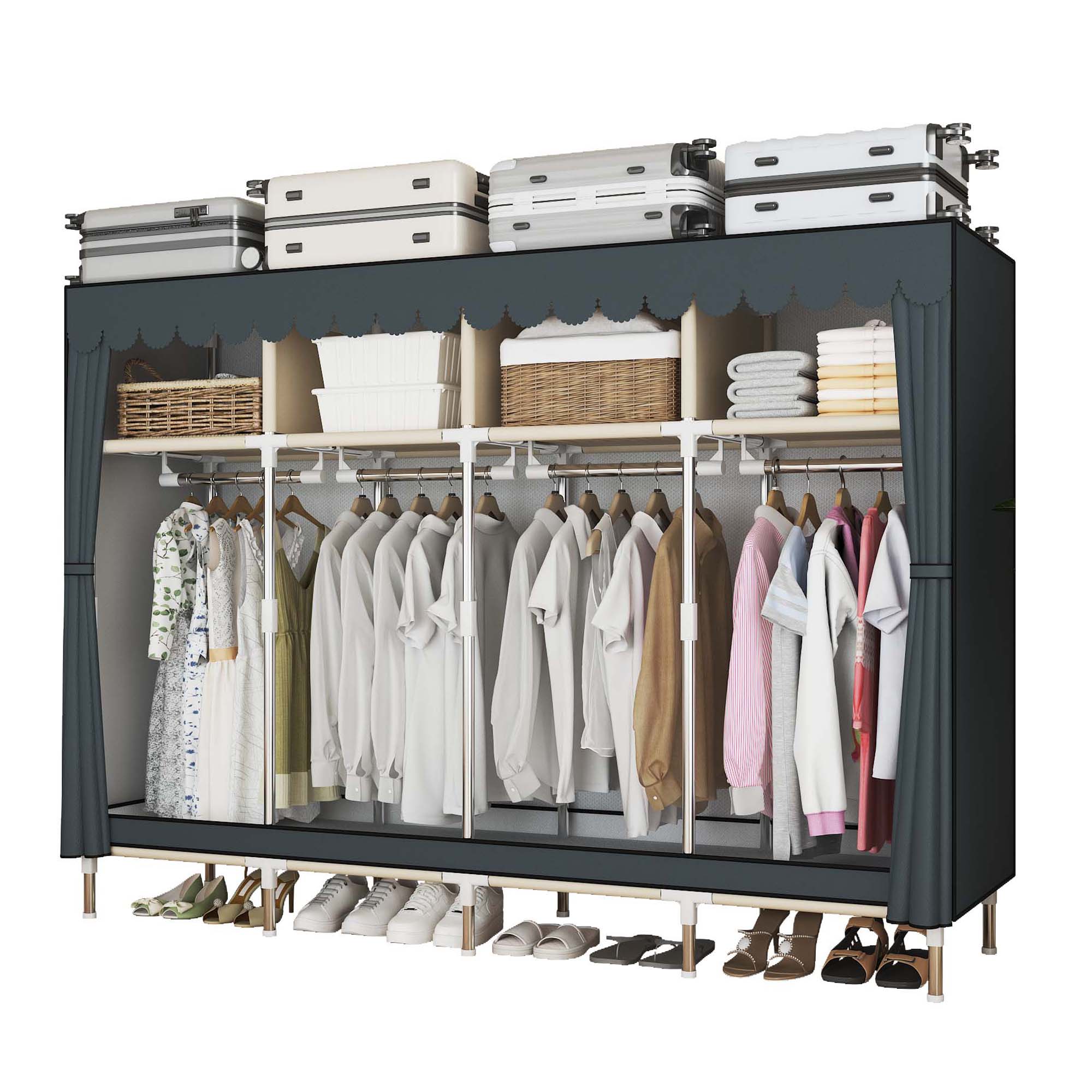 Wardrobe Closet Portable Fabric Cover - Шкаф-гардероб шириной 79 дюймов с выдвижными
