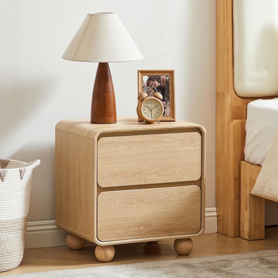 Solid Wood Nightstand 2 Drawers - Небольшая прикроватная тумбочка с двумя выдвижными