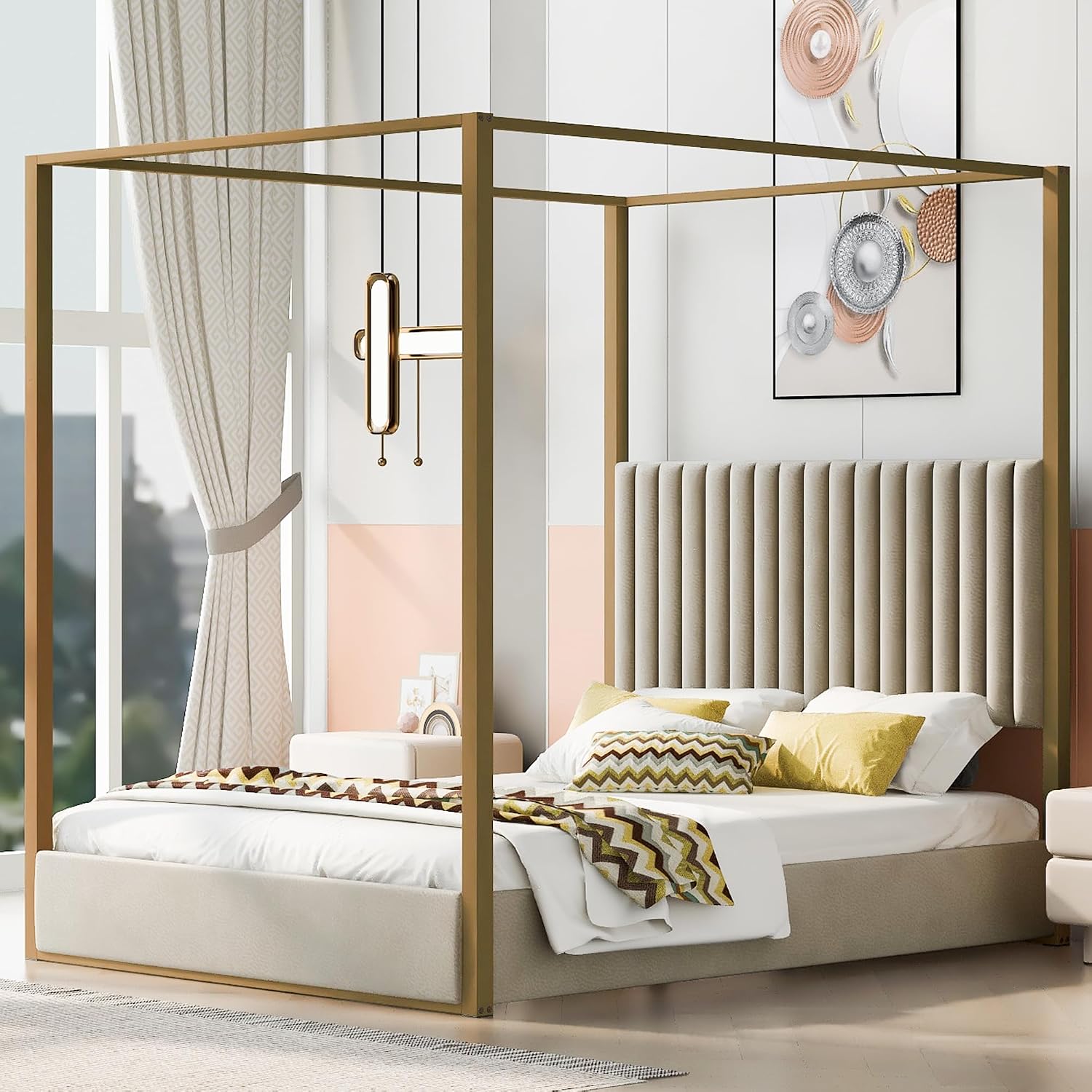 Современная кровать с балдахин – обзор и цена Canopy Bed Frame Metal Queen