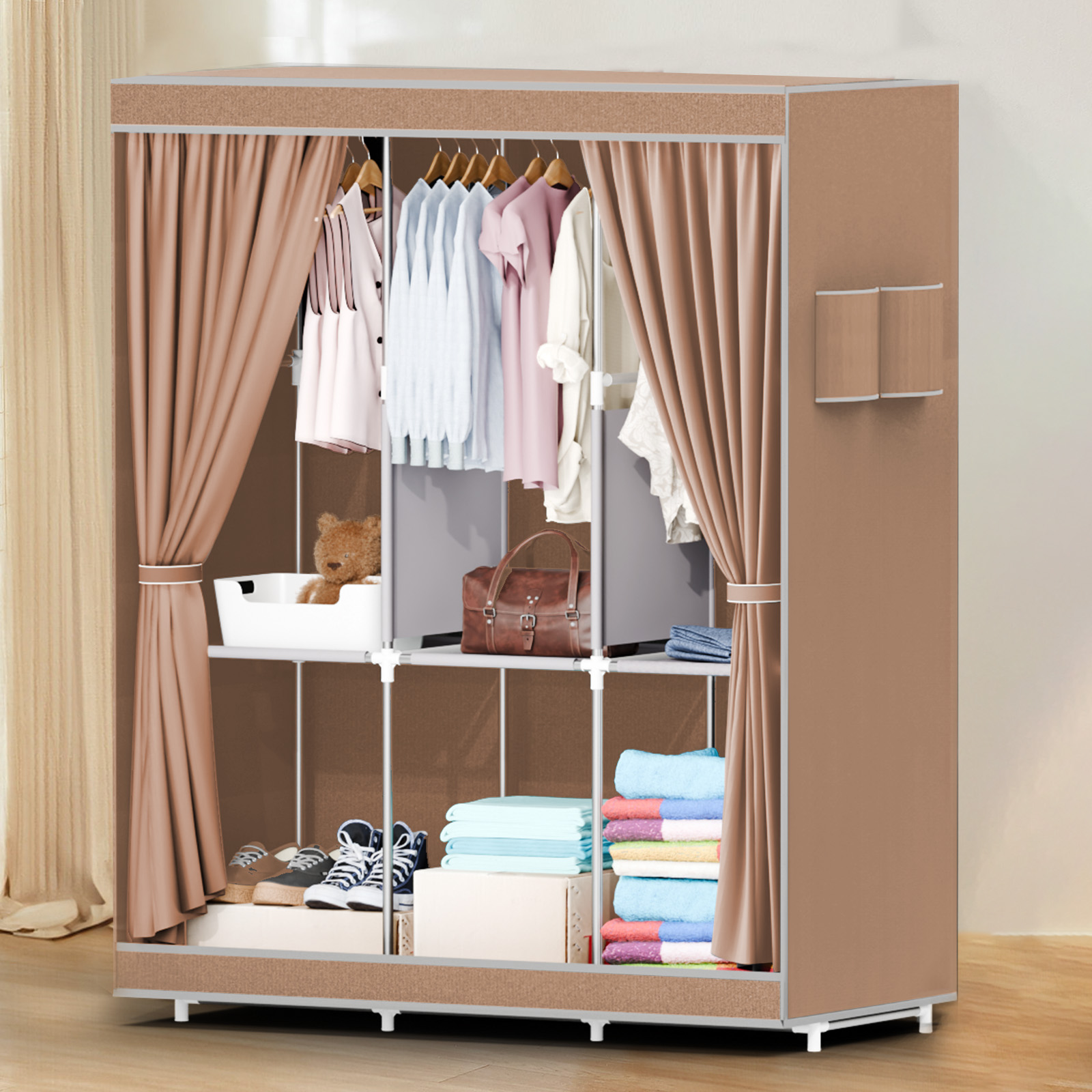 51-дюймовый портативный шкаф-к – обзор и цена Wardrobe Closet Portable Fabric Cover