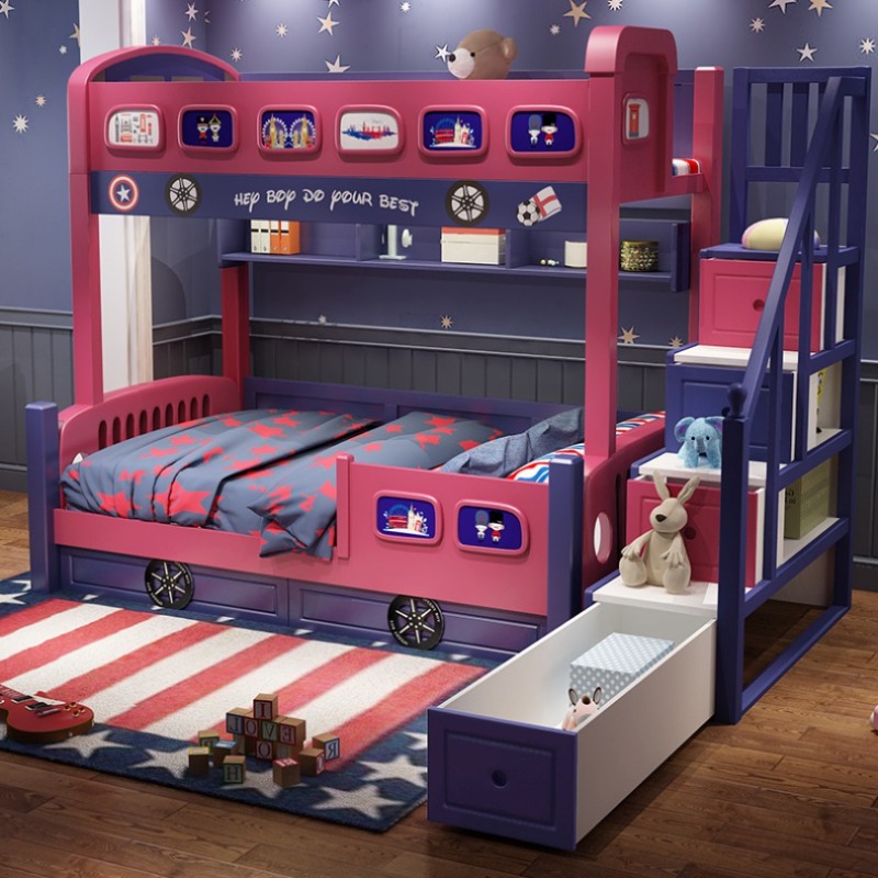 Современная детская кровать-до – обзор и цена Bunk Bed With Stairs And Slide